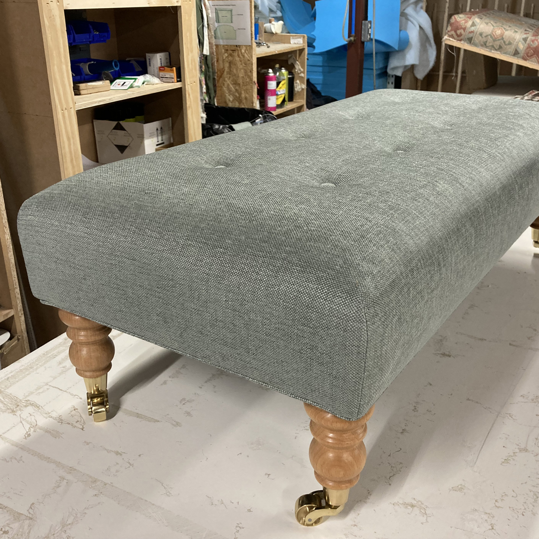 Large long thin fabric footstool